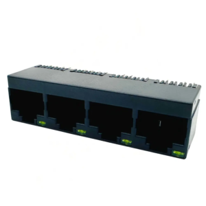 RJ45 Jack 1x4 (4-Port) Thru-Hole,RA,Unshielded,Tab-Up (2)