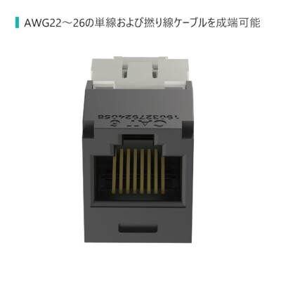 Category 6 TG-Style 8-Conductor RJ45 Jack, Black