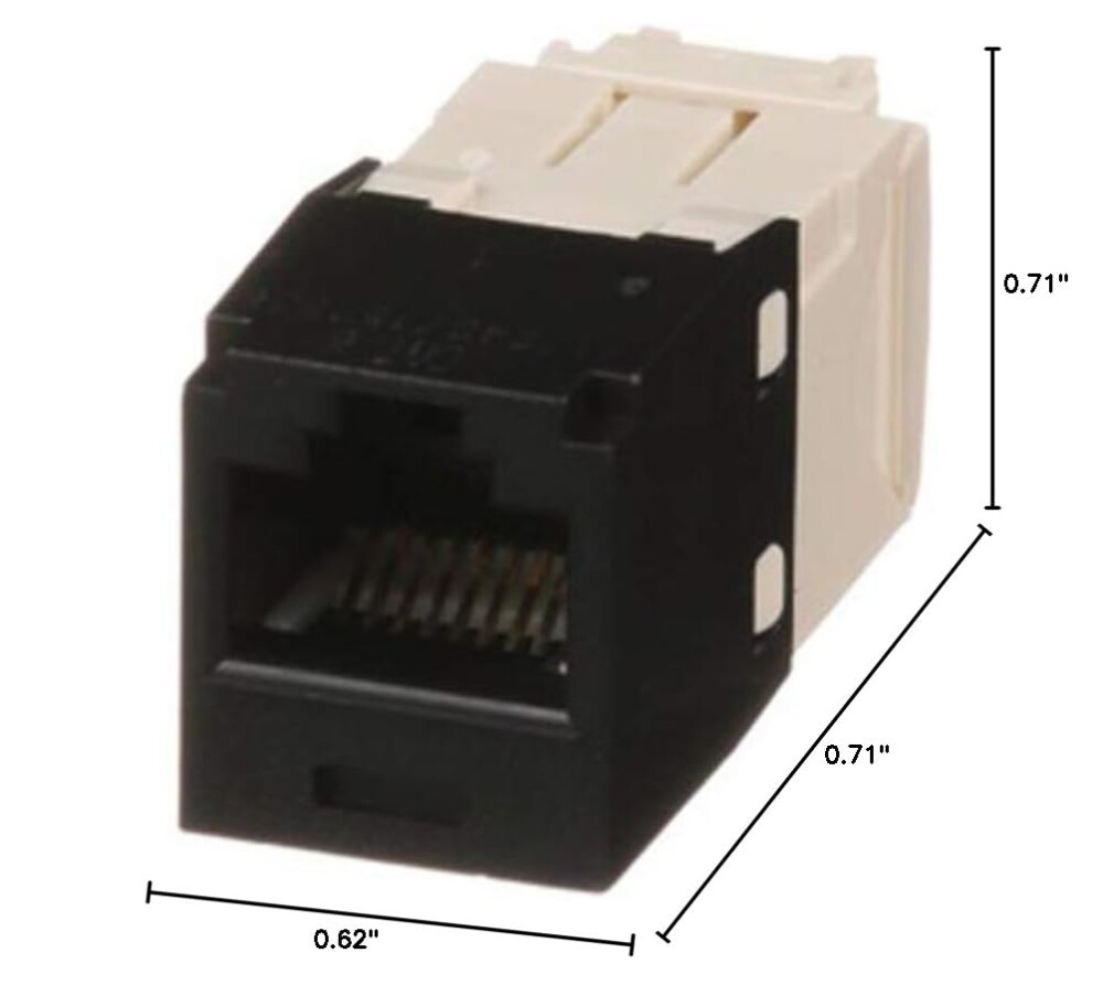 Category 6 TG-Style 8-Conductor RJ45 Jack, Black