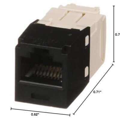 Category 6 TG-Style 8-Conductor RJ45 Jack, Black