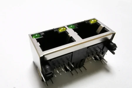 Dual-Port DIP Type Modular RJ45 Jack – E56C08032645