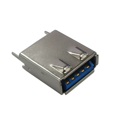USB 3.0 Type-A female connector – Rugged 180° DIP, Locating Pegs