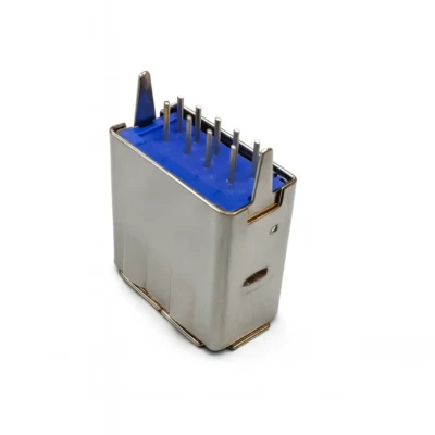 USB 3.0 Type-A female connector – Rugged 180° DIP, Locating Pegs