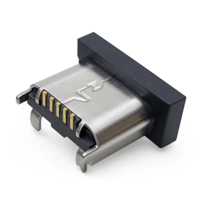 Micro USB Type B Receptacle – Durable Right-Angle SMT, 5-Pin, Hybrid Shield Stakes