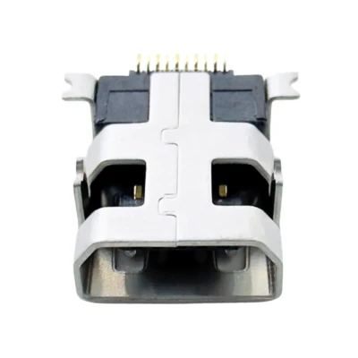 Mini USB 10P Right-Angle Receptacle, SMT + THT (DW-MUB-S10091)