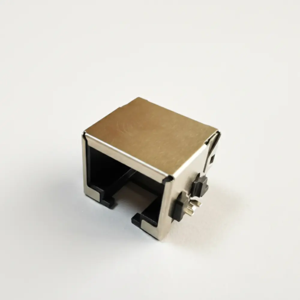 RJ45 Jack Mid Mount | Side Entry, Shielded SMT, Non-Magnetic DW-RJ45-S001115-01TR-01