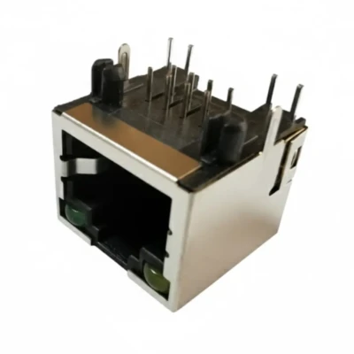 Reliable Single-Port RJ45 Modular Jack 1×1 8P8C Tab-Up Shielded DIP with LED