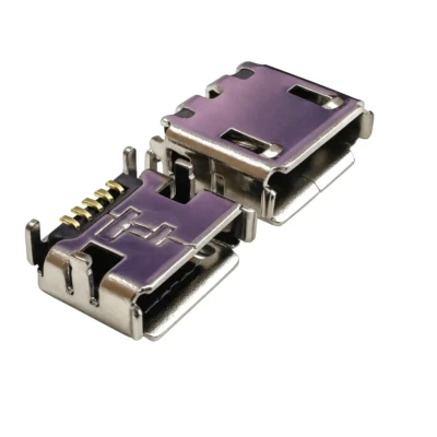 Micro USB B 5-pin female connector – Rugged SMD + DIP