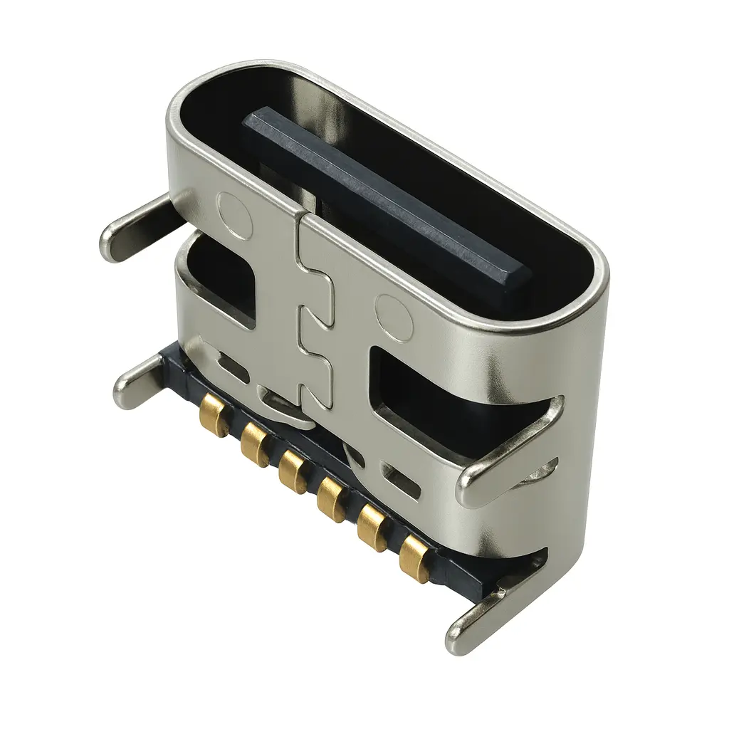 USB Type-C 6-pin female connector – Compact Right-Angle SMT, 3 A, 5 V USB Type-C 6-pin female connector – Compact Right-Angle SMT, 3 A, 5 V