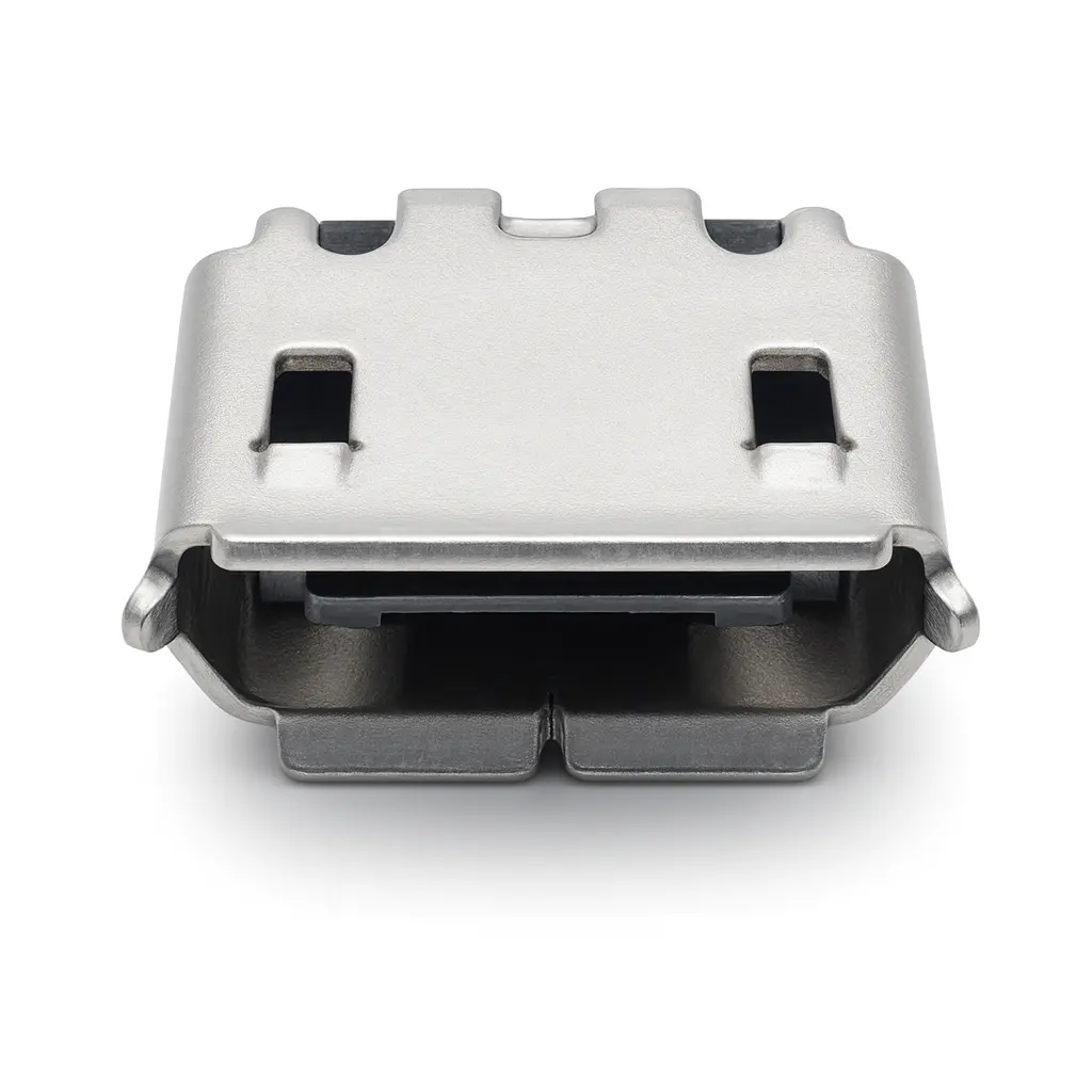 Micro USB B Type 5P Female Connector, SMT + DIP, 7.2mm width, 1A 30V, 10,000 cycles, LCP UL94V-0, Nickel plating, Reinforced shell grounding.