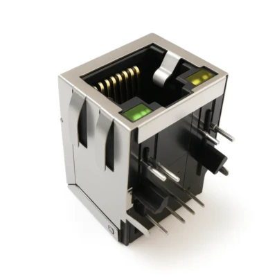 Magnetic RJ45 1x1 Tab-Down Jack – Pro-Grade 100BASE-T DIP with LEDs