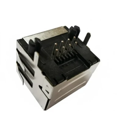 Tab-Up RJ45 Modular Jack, 1×1, Shielded DIP