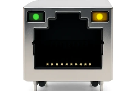 magnetic RJ45 connector 1×1 tab-down 10/100BASE – DW-RJ45-DM01813-06TP-02