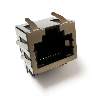 Tab-Up RJ45 Modular Jack, 1×1, Shielded DIP