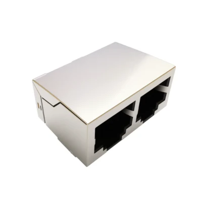 Modular RJ45 1×2 Tab-Down, DIP/THT, Rugged Dual-Port 8P8C