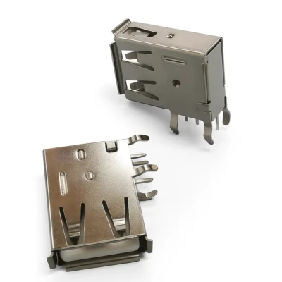 USB 2.0 Type-A female connector – Rugged 180° Long-Tail DIP, 7.2 mm OD