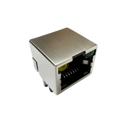 Single-Port RJ45 Modular Jack 1×1 8P8C Tab-Up Shielded DIP with LED