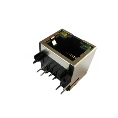 Reliable Single-Port RJ45 Modular Jack 1×1 8P8C Tab-Up Shielded DIP with LED