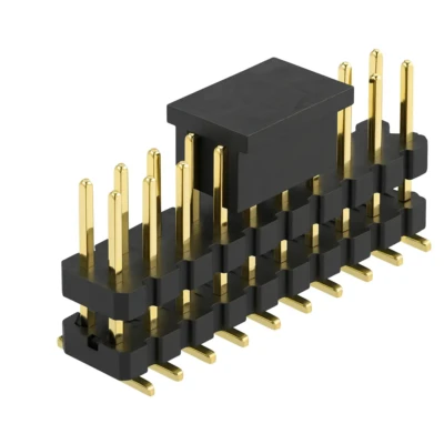1.27mm Dual Row SMT Pin Header with Post, Base 6.5H