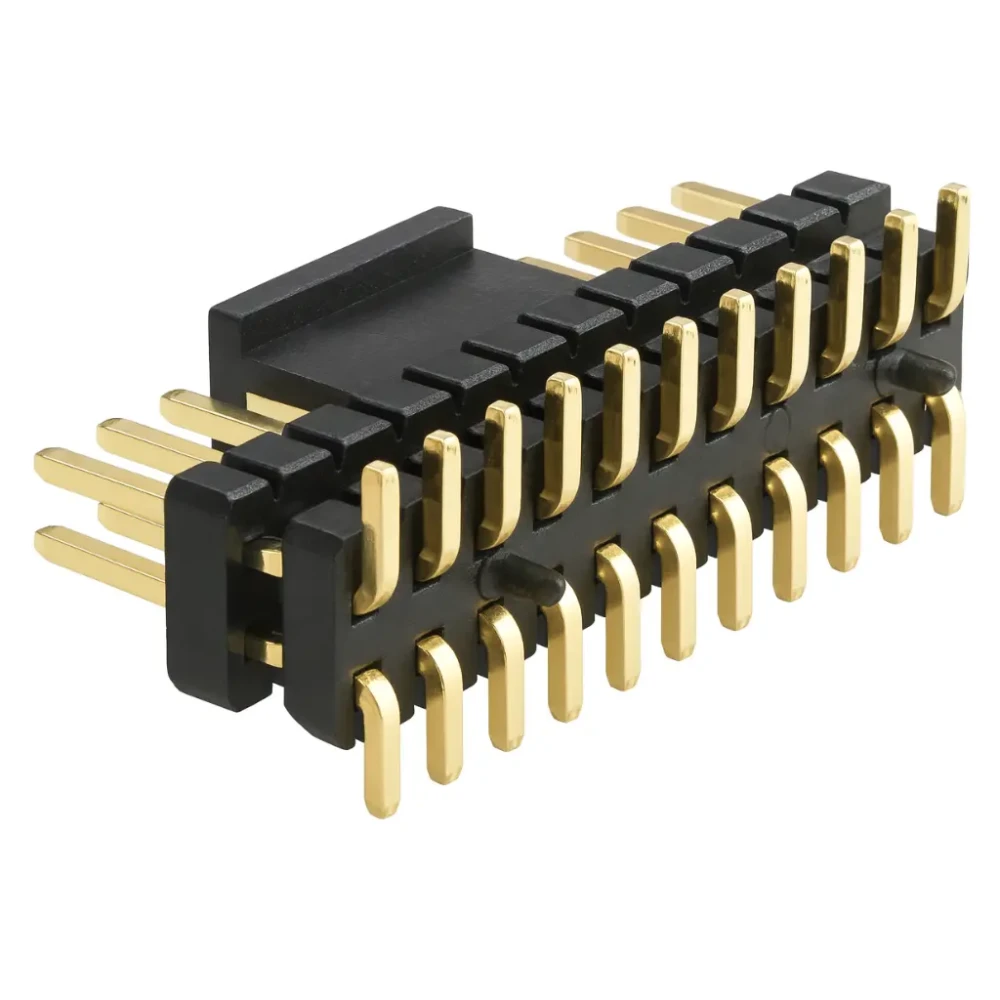 1.27mm Dual Row SMT Pin Header With Post, Base 6.5H