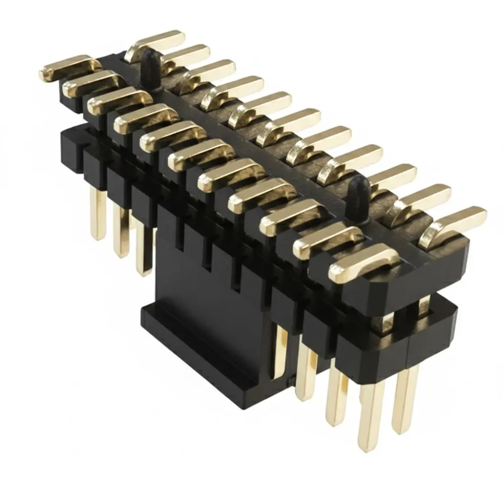 1.27mm Dual Row SMT Pin Header With Post, Base 6.5H