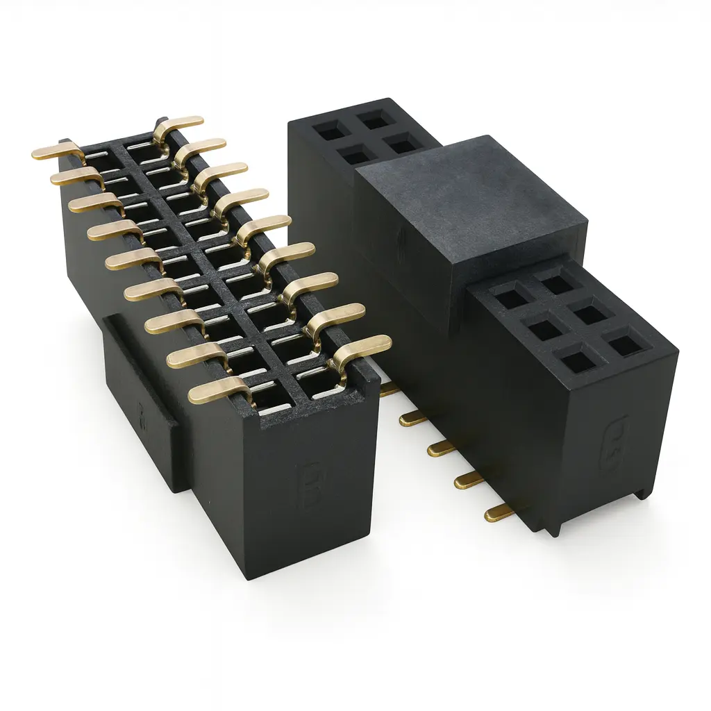 1.27mm Female Header Dual Rows SMT Type Base 4.3H with Cap