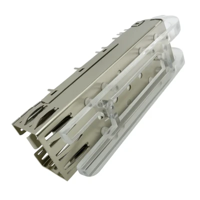 SFP+ Cage 1x1 – High-Speed Thru-Hole, EMI-Shielded, with Light Pipe