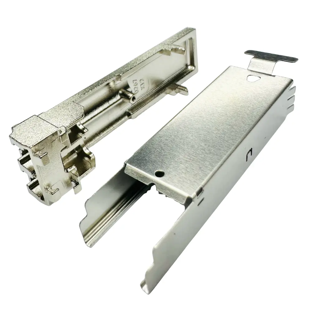 SFP+ Cage Assembly with Compression Ring and Release Plate