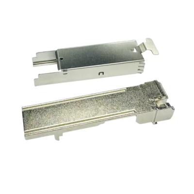 1x1 SFP+ Cage Kit with Pull-Link Lock — EMI-Shielded, Thru-Hole, Light Pipe Ready