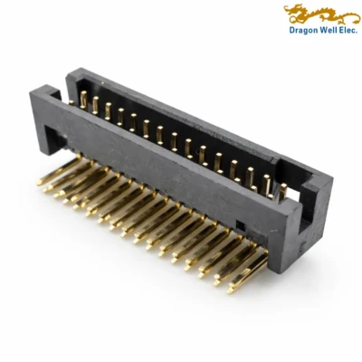 1.27mm 16 Pin Dual Row Right Angle Through Hole Box Heade