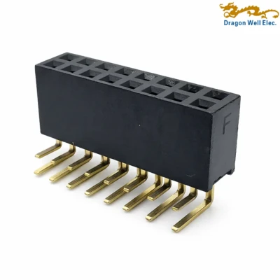2-54mm Dual Row Right Angle Female Header 16 Pin