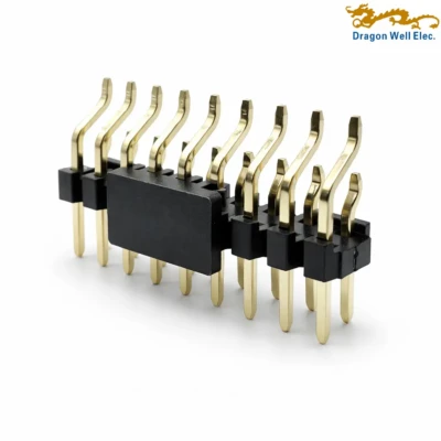 2.00mm Pitch Dual Row Right Angle SMT Pin Header with Pegs 16 Pin