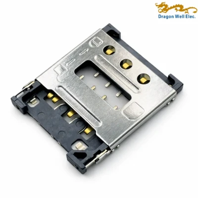 Nano SIM Connector 6+1 Pin 1.40H SMT with CD Switch