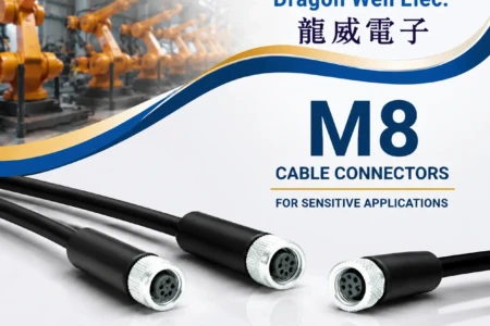 M8 cable connectors for industrial automation by Dragon Well Electronics