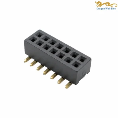 Recent 16 1.00mm 2x7 14-Pin Dual-Row Vertical SMT Female Header, 2.1mm Body
