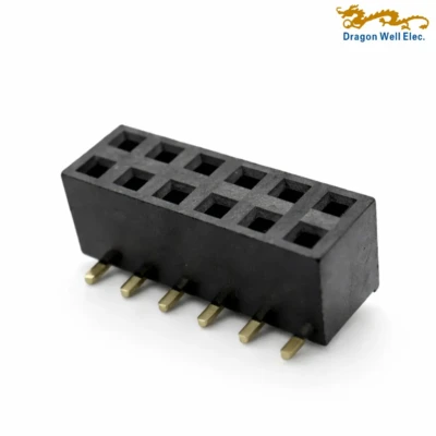 2.54mm Female Header Dual Row 180° SMT U Type