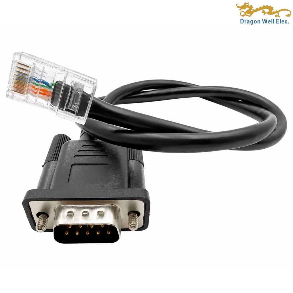 DB9 Male to RJ45 Plug Cable Assembly 500mm CAT5e DW-CABHDR9M-RJ45P5006 DB9 Male to RJ45 Plug Cable Assembly 500mm CAT5e DW-CABHDR9M-RJ45P5006
