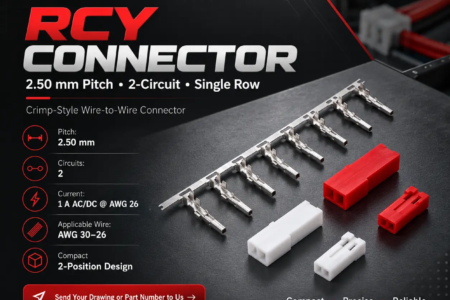 RCY Connector Manufacturer Dragon Well 2.50 mm wire-to-wire connector.